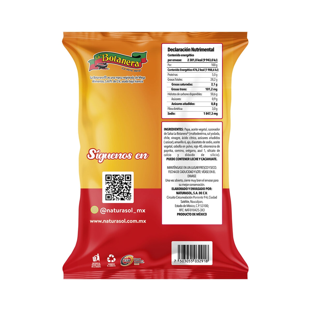 Naturasol Papas Onduladas con Sabor a Botanera 500 g Naturasol Papas Onduladas con Sabor a Botanera 500 g