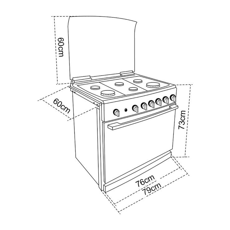 Teka Estufa de gas empotrable con 6 quemadores 76cm Teka Estufa de gas empotrable con 6 quemadores 76cm