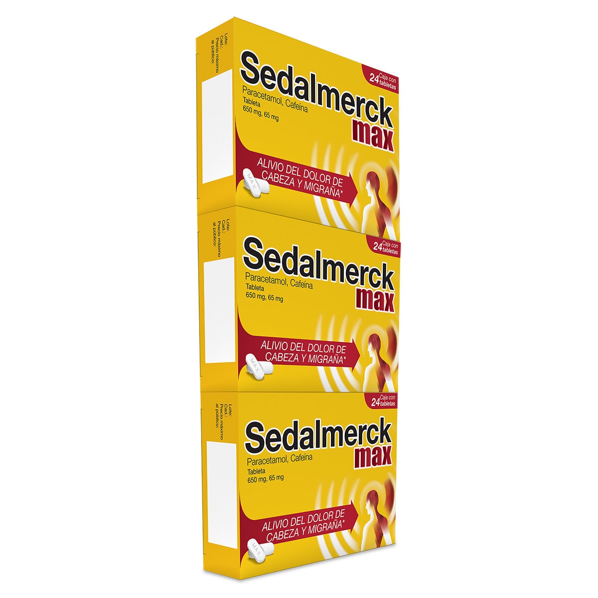 Sedalmerck Max 3 cajas con 24 Tabletas Sedalmerck Max 3 cajas con 24 Tabletas