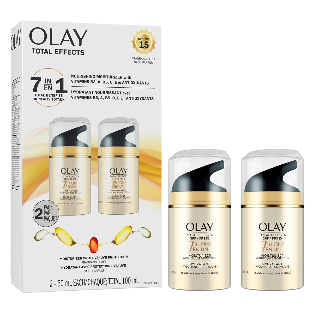 Olay Total Effects Crema Facial Anti-Edad 2 pzas de 50 ml