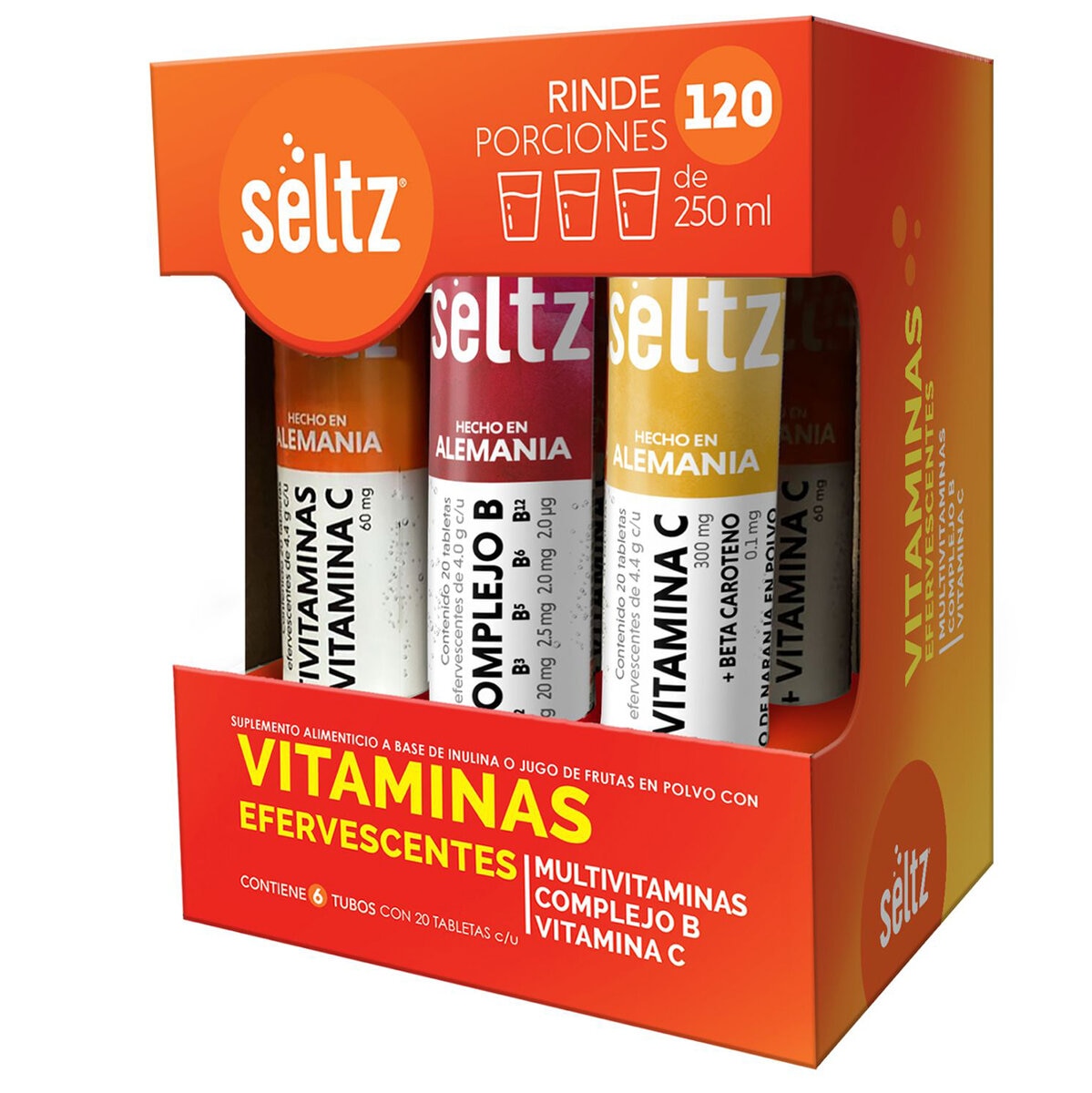 Seltz Mix Multivitaminas 6 Tubos de 20 Tabletas Seltz Mix Multivitaminas 6 Tubos de 20 Tabletas