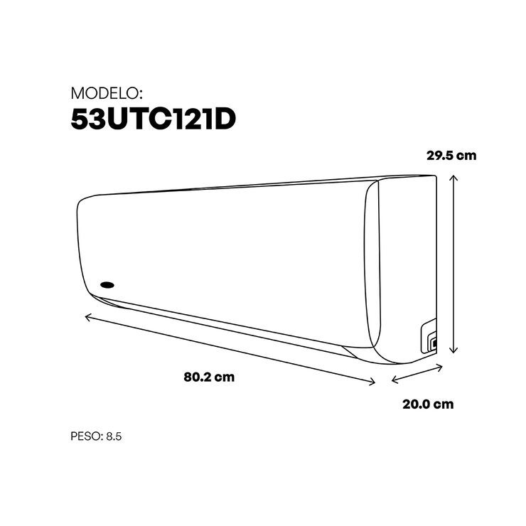 Carrier, Aire Acondicionado Minisplit, Solo Enfriamiento, 12,000 BTU, 110V, Gas R32, con Wi-Fi, 20 SEER Carrier, Aire Acondicionado Minisplit, Solo Enfriamiento, 12,000 BTU, 110V, Gas R32, con Wi-Fi, 20 SEER