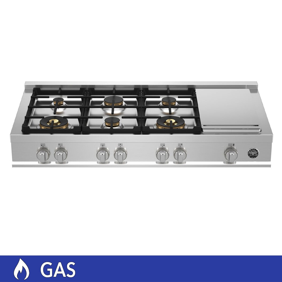 Bertazzoni Parrilla de Gas 48" 6 Quemadores y Plancha Bertazzoni Parrilla de Gas 48" 6 Quemadores y Plancha