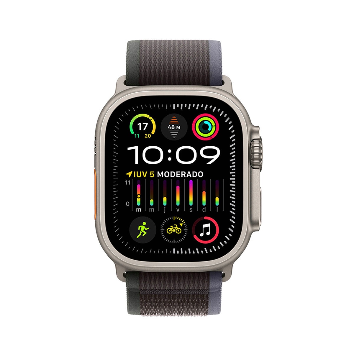 Apple Watch Ultra 2 (GPS + Cellular) Caja de Titanio 49mm con Correa Trail Negro/Azul Apple Watch Ultra 2 (GPS + Cellular) Caja de Titanio 49mm con Correa Trail Negro/Azul