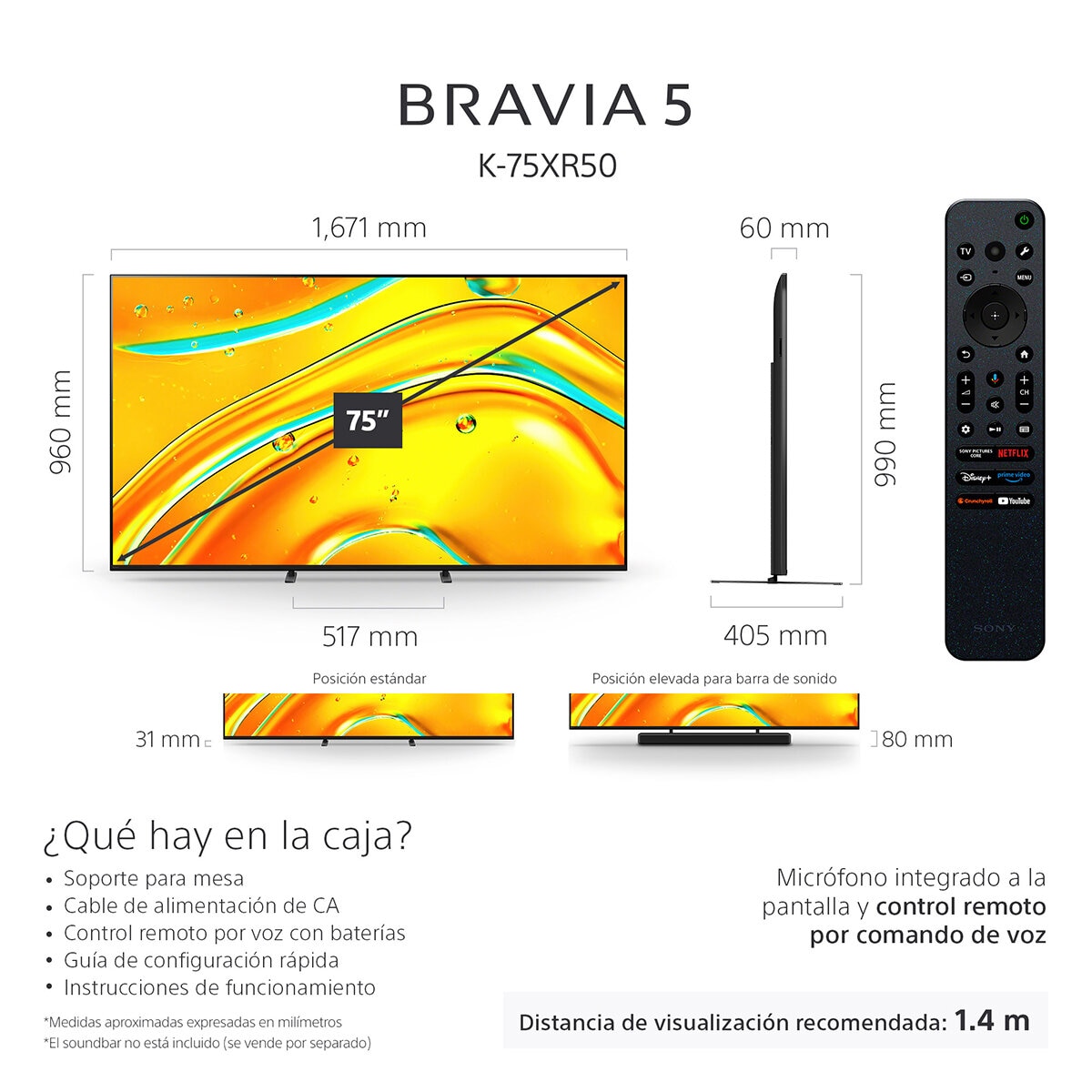 Sony Pantalla 75” BRAVIA 5 Miniled 4K Google TV Sony Pantalla 75” BRAVIA 5 Miniled 4K Google TV