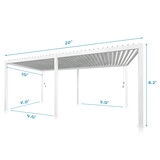 Zhengte, Pérgola de Aluminio de 3m x 6m, Color Blanco Zhengte, Pérgola de Aluminio de 3m x 6m, Color Blanco