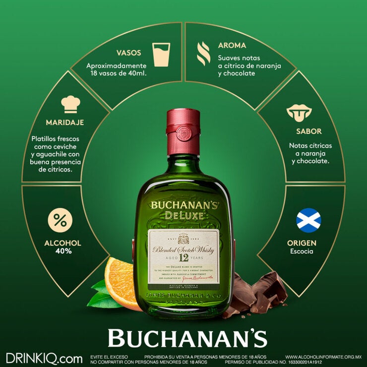Whisky Buchanan's Deluxe 12 años Blended Scotch 1 L Whisky Buchanan's Deluxe 12 años Blended Scotch 1 L