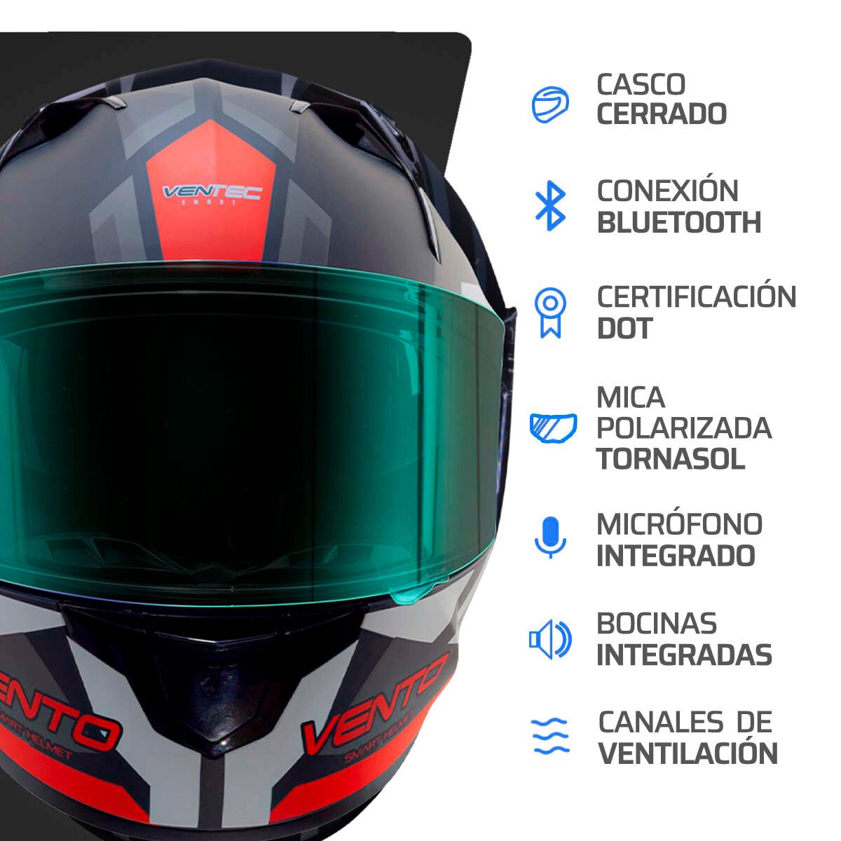 Vento Casco Integral para Motocicleta CCV-1