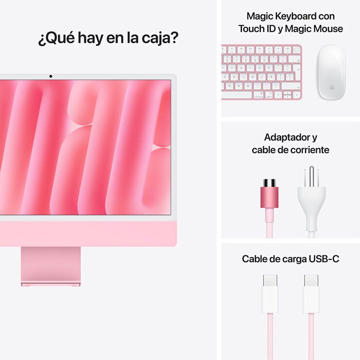 Apple iMac 24" 512GB 4.5K Chip M4 Rosa CPU de 10 núcleos GPU de 10 núcleos Memoria unificada de 16GB Apple iMac 24" 512GB 4.5K Chip M4 Rosa CPU de 10 núcleos GPU de 10 núcleos Memoria unificada de 16GB