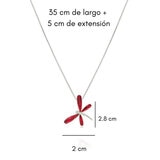 Mayfer, Cadean con Dije de Libélula, Con Cristal Austriaco Color Rojo Mayfer, Cadean con Dije de Libélula, Con Cristal Austriaco Color Rojo