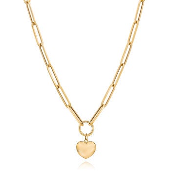 Collar, Corazón, Oro Amarillo de 14K Collar, Corazón, Oro Amarillo de 14K