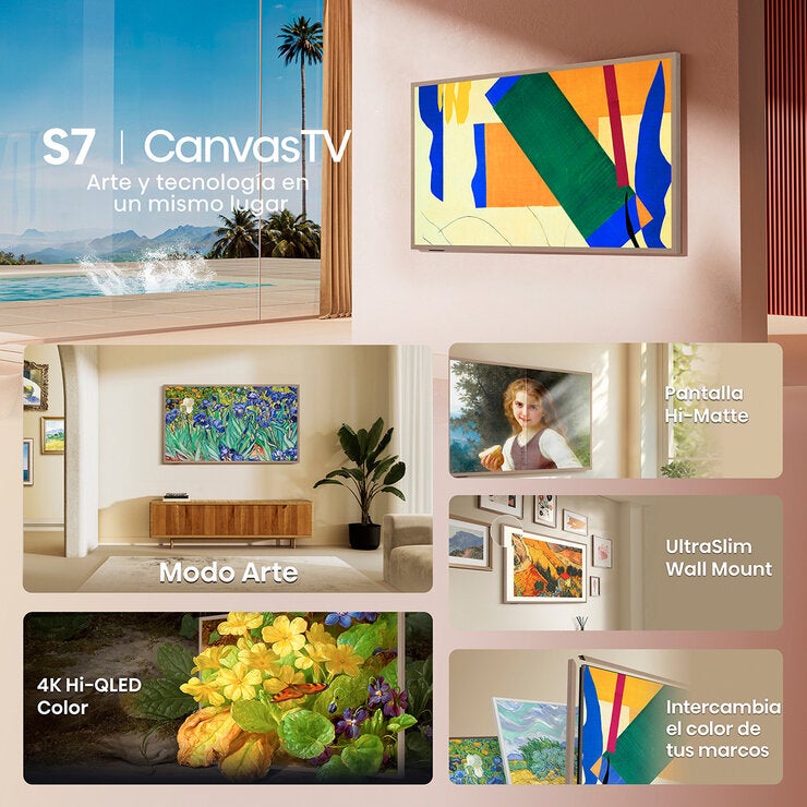 Hisense Pantalla 65" QLED 4K Canvas Google TV 65S7N Hisense Pantalla 65" QLED 4K Canvas Google TV 65S7N