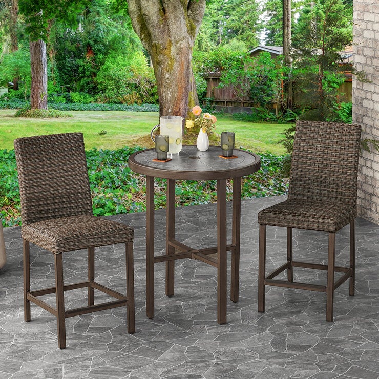Agio, McKinnon Comedor Alto de 3 Piezas para Exterior Agio, McKinnon Comedor Alto de 3 Piezas para Exterior