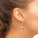 Aretes de Cuentas Multiples Colgantes, de Oro Tricolor de 14K