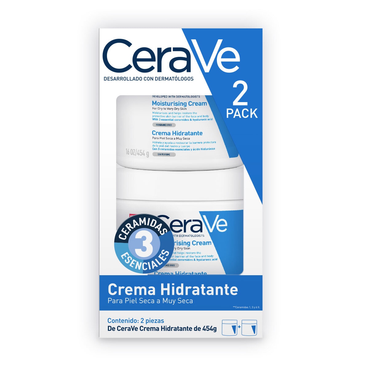 Cerave Crema Hidratante 2 pzas de 454 gr