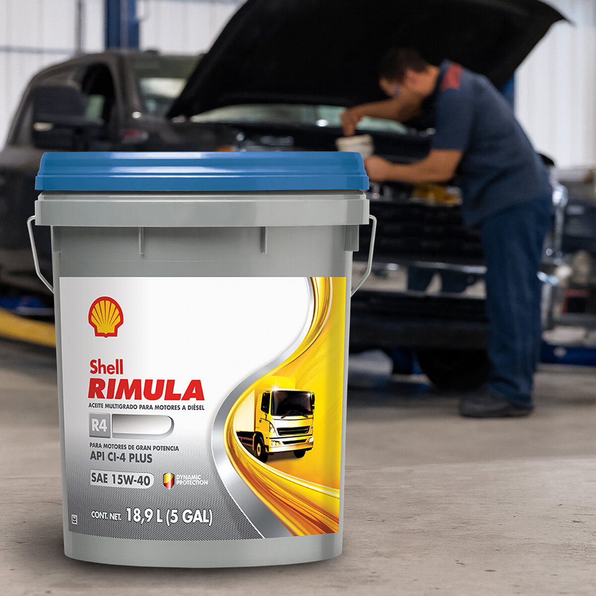 Shell Aceite para motor Rimula R4 15W40 Cubeta de 19L Shell Aceite para motor Rimula R4 15W40 Cubeta de 19L