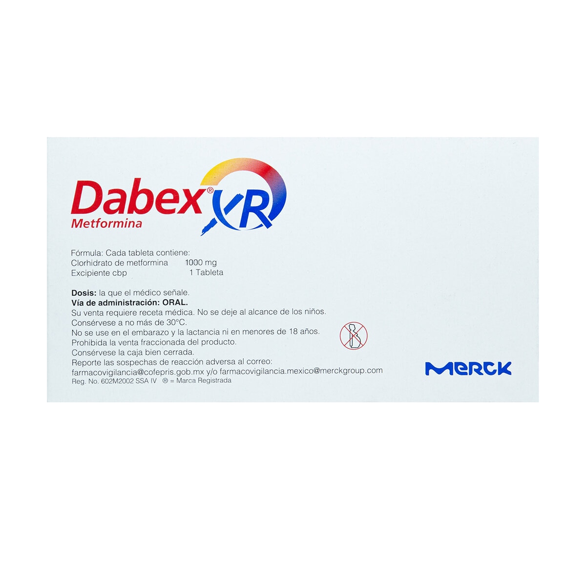 Dabex XR 1000 mg. 30 Tabletas Liberación Prolongada