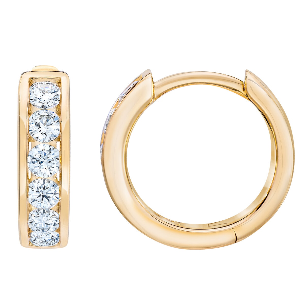 .50ctw, Arracadas de Diamantes, Corte Redondo Brillante, Oro Amarillo de 14K