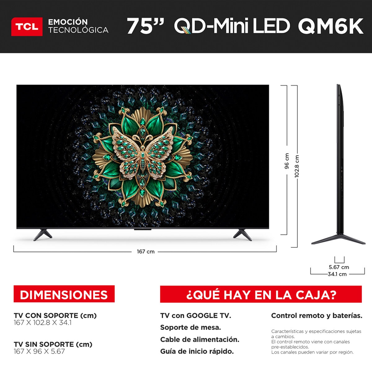 TCL Pantalla 75" MINI LED 4K Google TV TCL Pantalla 75" MINI LED 4K Google TV