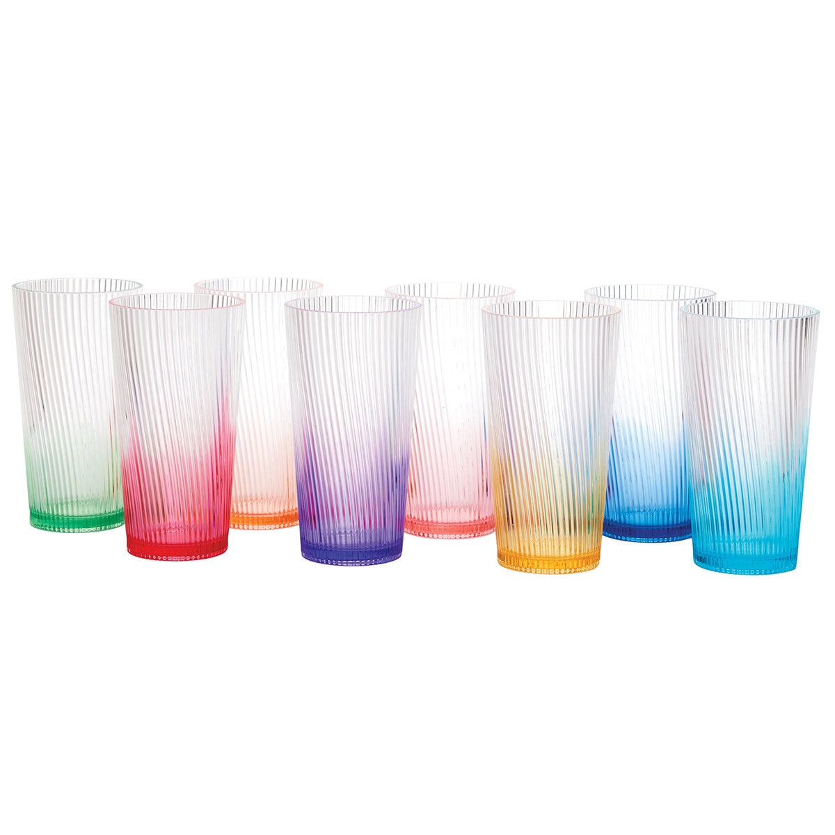 Juego de 8 Vasos Acrílicos de Colores, 651mL Juego de 8 Vasos Acrílicos de Colores, 651mL