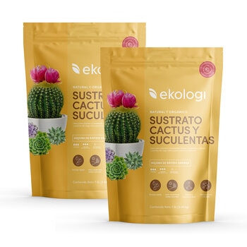 Ekologi, Sustrato para Cactus y Suculentas 2 piezas de 3.36kg Ekologi, Sustrato para Cactus y Suculentas 2 piezas de 3.36kg