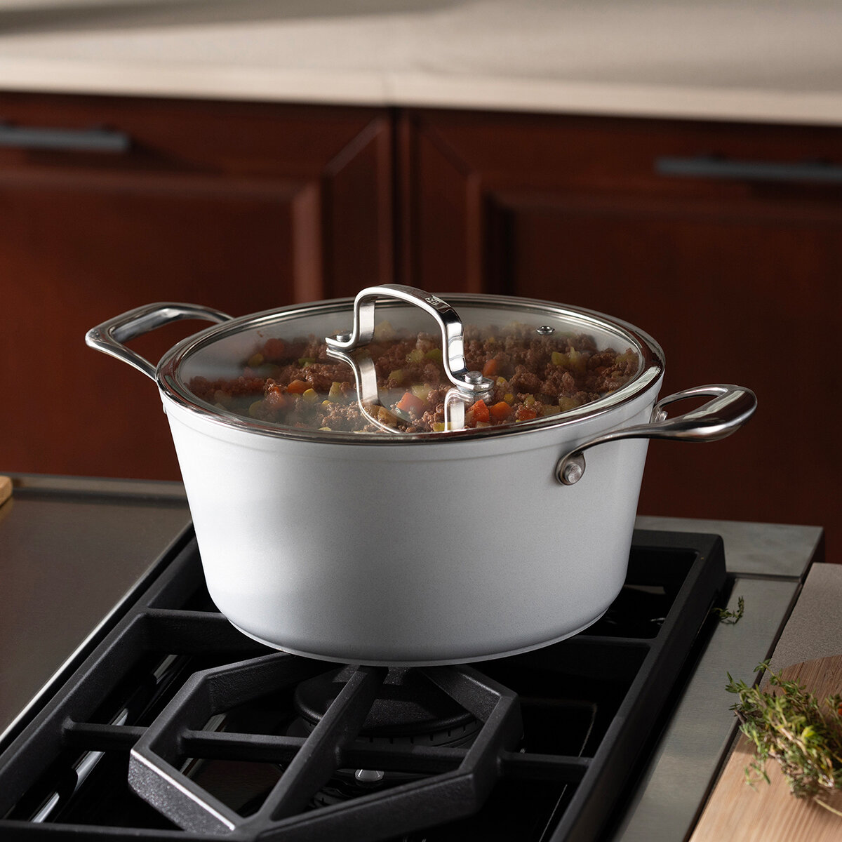 Westinghouse, Cacerola 24 cm de Cerámica Blanca, Acero Inoxidable Westinghouse, Cacerola 24 cm de Cerámica Blanca, Acero Inoxidable