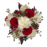 Bouquet Navidad, Listón Rojo, Caja Blanca