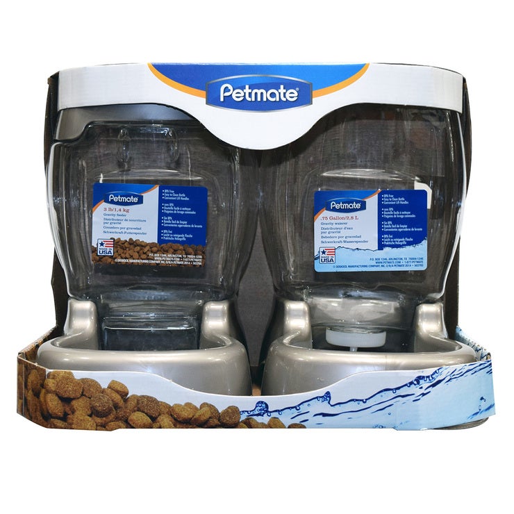 Petmate despachador de alimento y agua 2 piezas Petmate despachador de alimento y agua 2 piezas