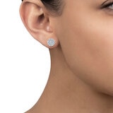 Aretes de Diamantes, 0.8ctw, Corte Redondo, Oro Blanco de 14Kt