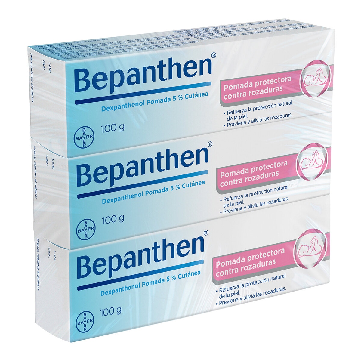 Bepanthen Dexpanthenol Pomada al 5% Cutánea 3 Tubos de 100g c/u Bepanthen Dexpanthenol Pomada al 5% Cutánea 3 Tubos de 100g c/u