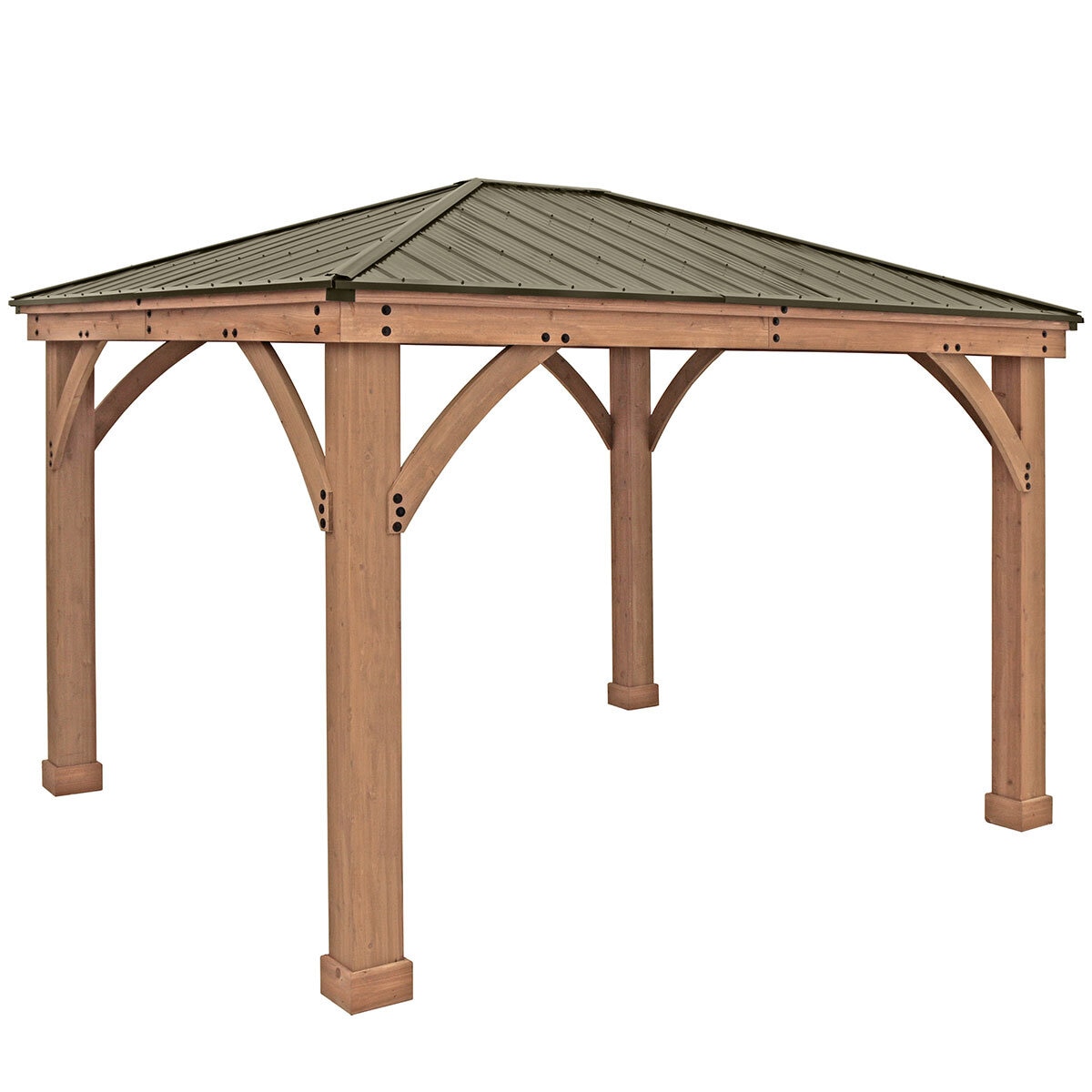 Yardistry, Pérgola de Madera de 3.6 m x 3.06 m con Techo de Aluminio