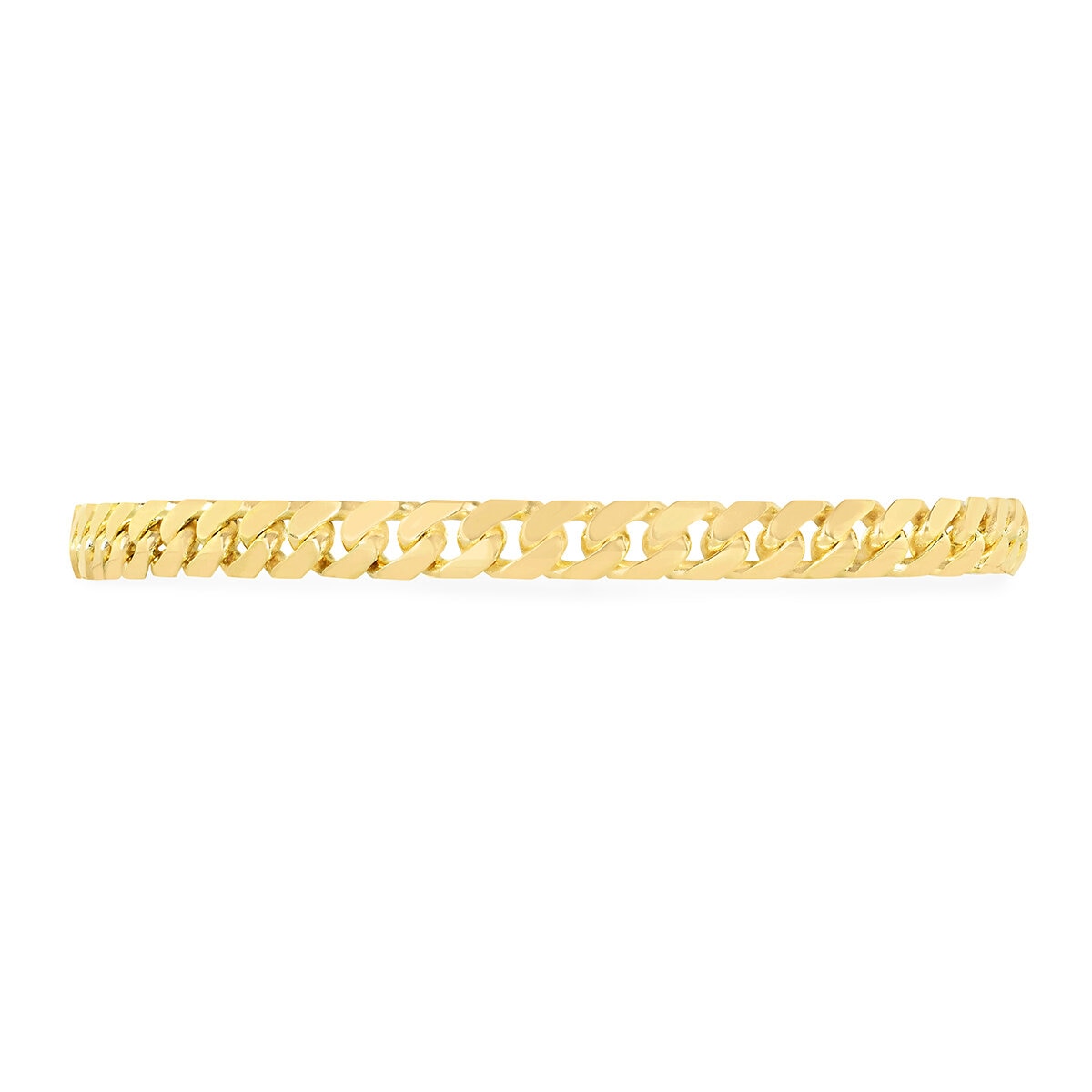 Pulsera de Eslabon Cubano, Oro Amarillo 14K Pulsera de Eslabon Cubano, Oro Amarillo 14K
