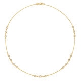 Collar de Estaciones Redondas, Oro Dos Tonos 14K Collar de Estaciones Redondas, Oro Dos Tonos 14K