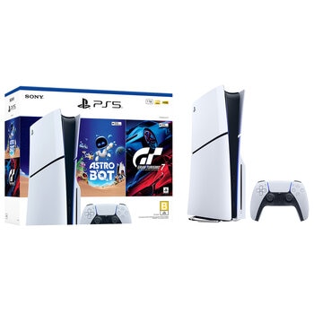 playstation 5: consola slim estándar de 1tb + 2 videojuegos