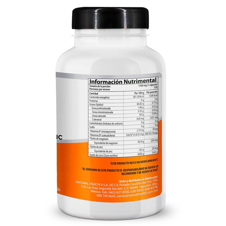 All Nature Vitamina D3+k2 Magnesio Zinc y Aceite de Coco 150 cápsulas All Nature Vitamina D3+k2 Magnesio Zinc y Aceite de Coco 150 cápsulas