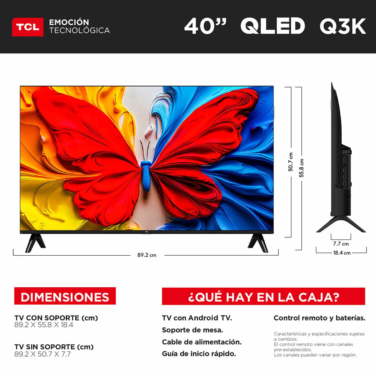 TCL Pantalla 40" QLED FHD Android TV TCL Pantalla 40" QLED FHD Android TV