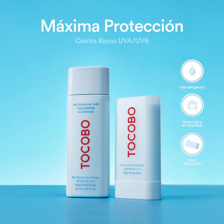 Tocobo Cotton Soft Sun Bloqueador Solar en Barra y Líquido Tocobo Cotton Soft Sun Bloqueador Solar en Barra y Líquido
