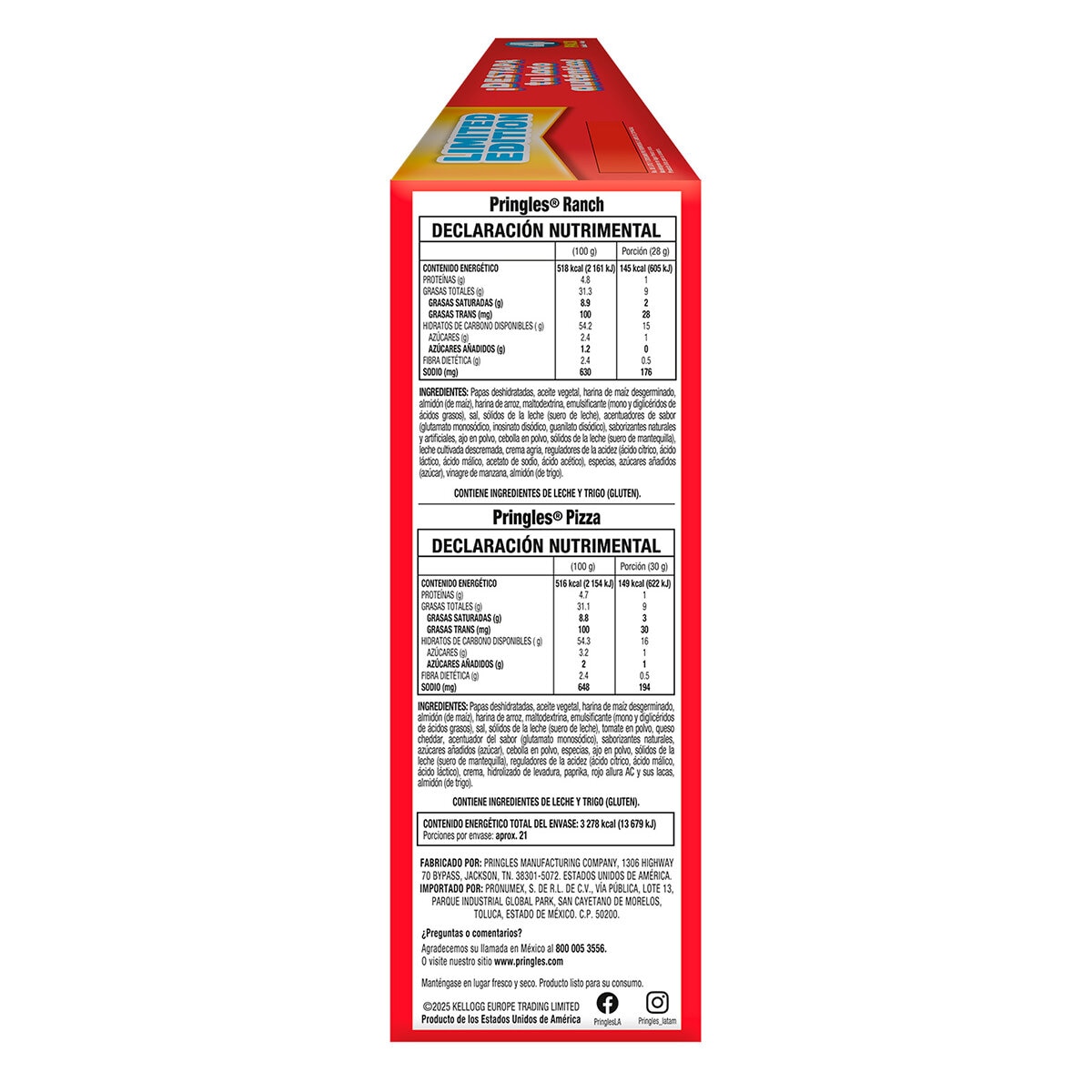 Pringles Papas Surtidas 4 pzas de 158 g Pringles Papas Surtidas 4 pzas de 158 g