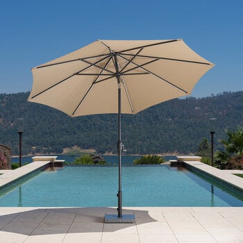SunVilla, Sombrilla Redonda de 3m con Luz LED, Color Beige SunVilla, Sombrilla Redonda de 3m con Luz LED, Color Beige