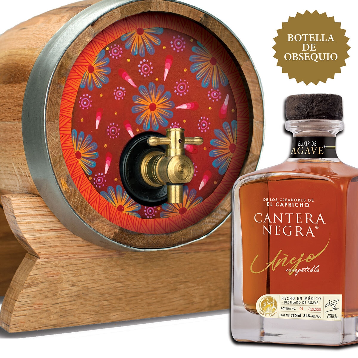 Barrica Artesanal + Cantera Negra Elixir de Agave 750ml (varios modelos)