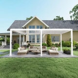 Zhengte, Pérgola de Aluminio de 3m x 6m, Color Blanco Zhengte, Pérgola de Aluminio de 3m x 6m, Color Blanco