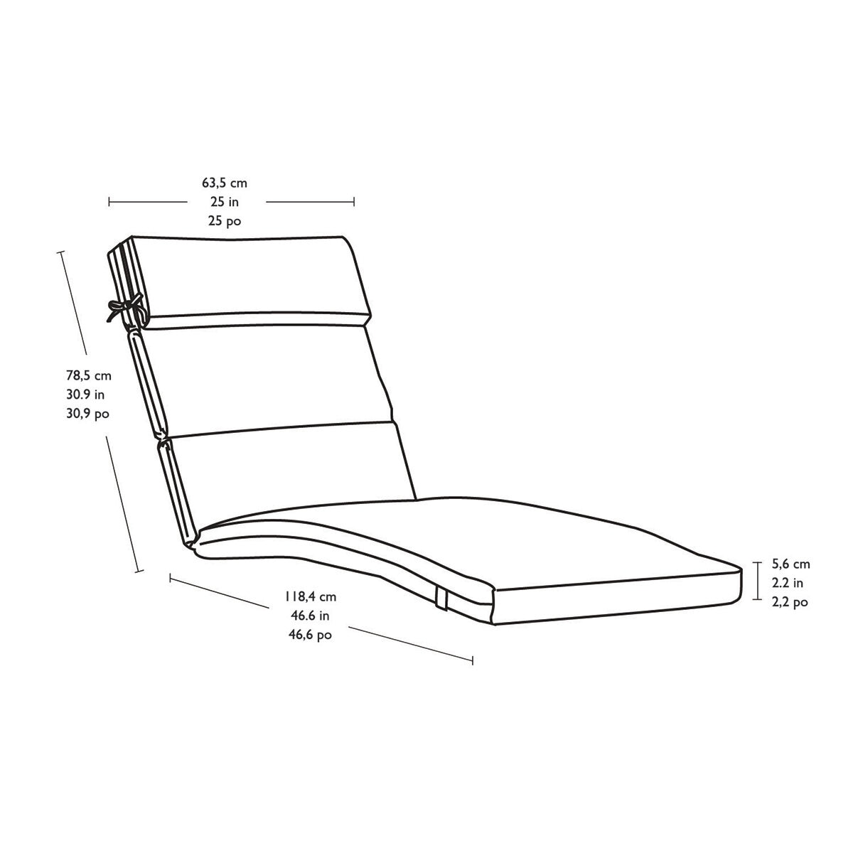 Peak Season, Cojin para Camastro Azúl 2 Piezas Peak Season, Cojin para Camastro Azúl 2 Piezas