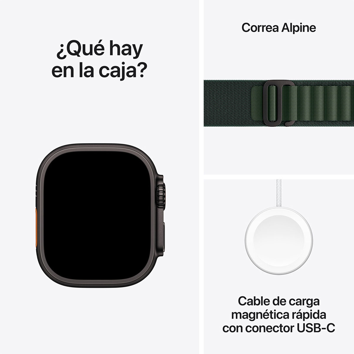 Apple Watch Ultra 2 (GPS + Cellular) Caja de titanio negro 49mm con Correa Loop Alpine Verde M