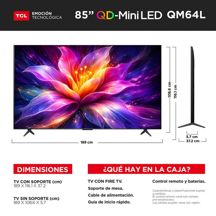 TCL Pantalla 85" Miniled 4K Fire TV TCL Pantalla 85" Miniled 4K Fire TV