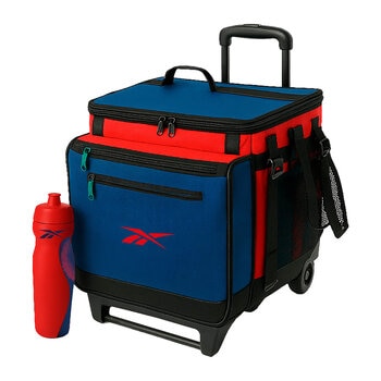 reebok hielera iceberg de 45 litros con ruedas + botella de regalo
