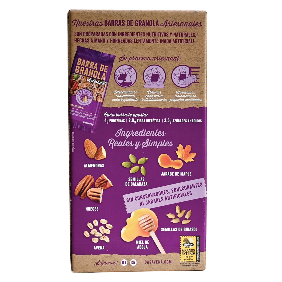 Dasavena Barras de Granola Crujientes 20 pzas de 35 g Dasavena Barras de Granola Crujientes 20 pzas de 35 g