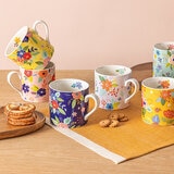 Over&Back Juego de 6 Tazas de Cerámica Florales de 414 mL Over&Back Juego de 6 Tazas de Cerámica Florales de 414 mL