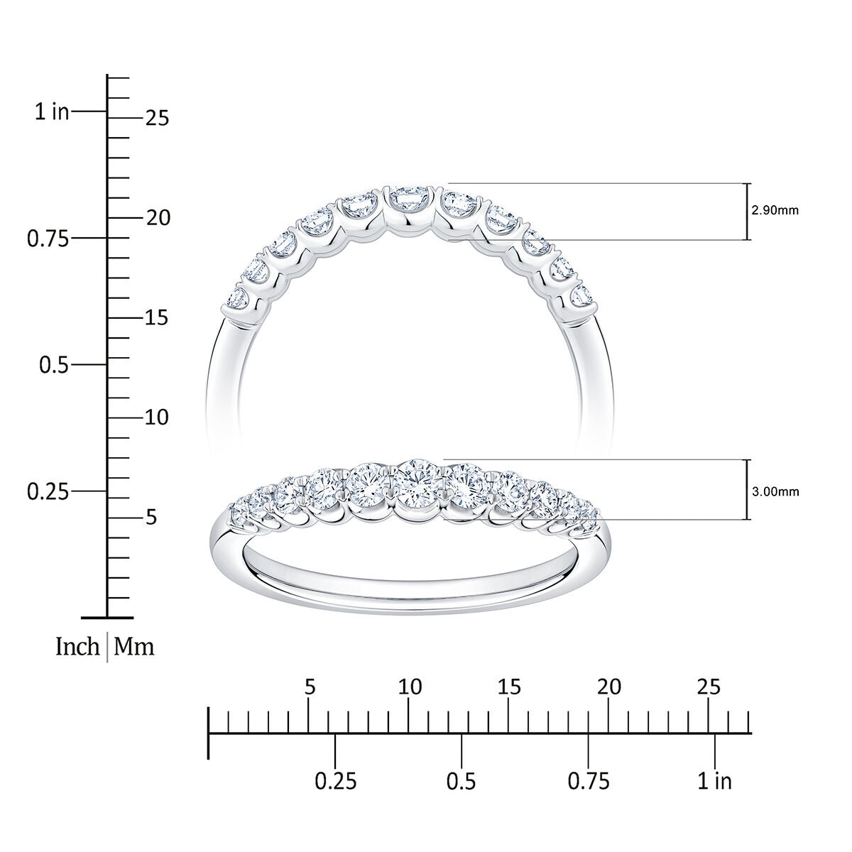 Anillo, 0.35ctw Diamantes, de Oro Blanco 14K