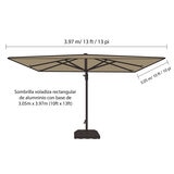 Seasons Sentry, Sombrilla Rectangular de 3.05 m con Base