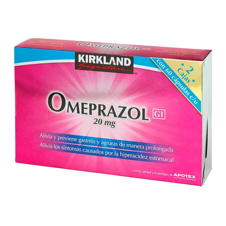 Kirkland Signature Omeprazol 2 Cajas con 60 Cápsulas c/u de 20mg